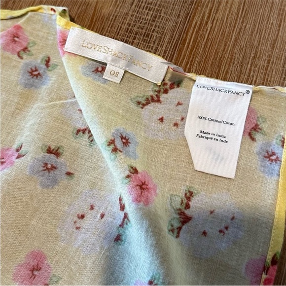 LoveShackFancy Yellow Floral Wrap Scarf - Picture 5 of 8